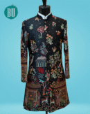 Royal Black Multicolor Embroidered Sherwani