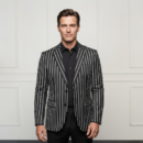 Men’s Black Pinstripe Slim Fit Blazer